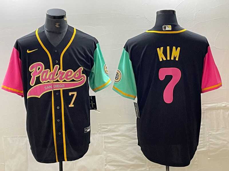 Men%27s San Diego Padres #7 Ha Seong Kim Number Black NEW 2023 City Connect Cool Base Stitched Jersey->san diego padres->MLB Jersey